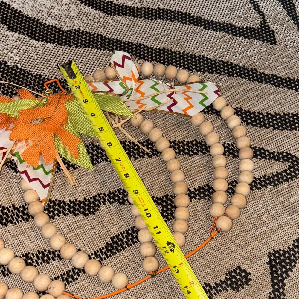Wood Bead Pumpkin Wall Decor